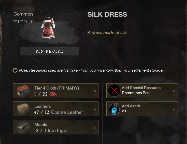 silk dress new world